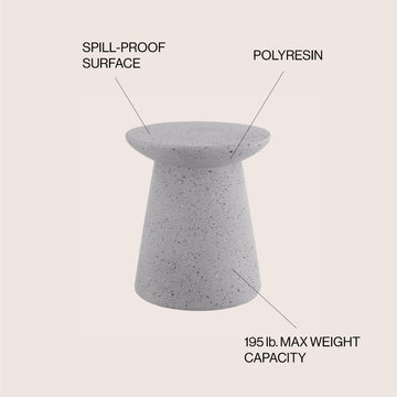Hollie 18" Minimalist Modern Drum Accent Table Pedestal - JONATHAN Y
